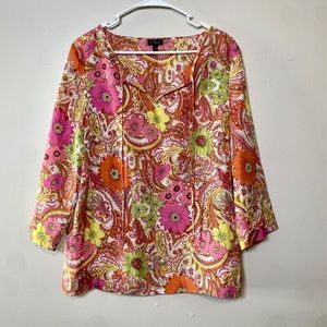 Talbots Silk Floral Blouse
